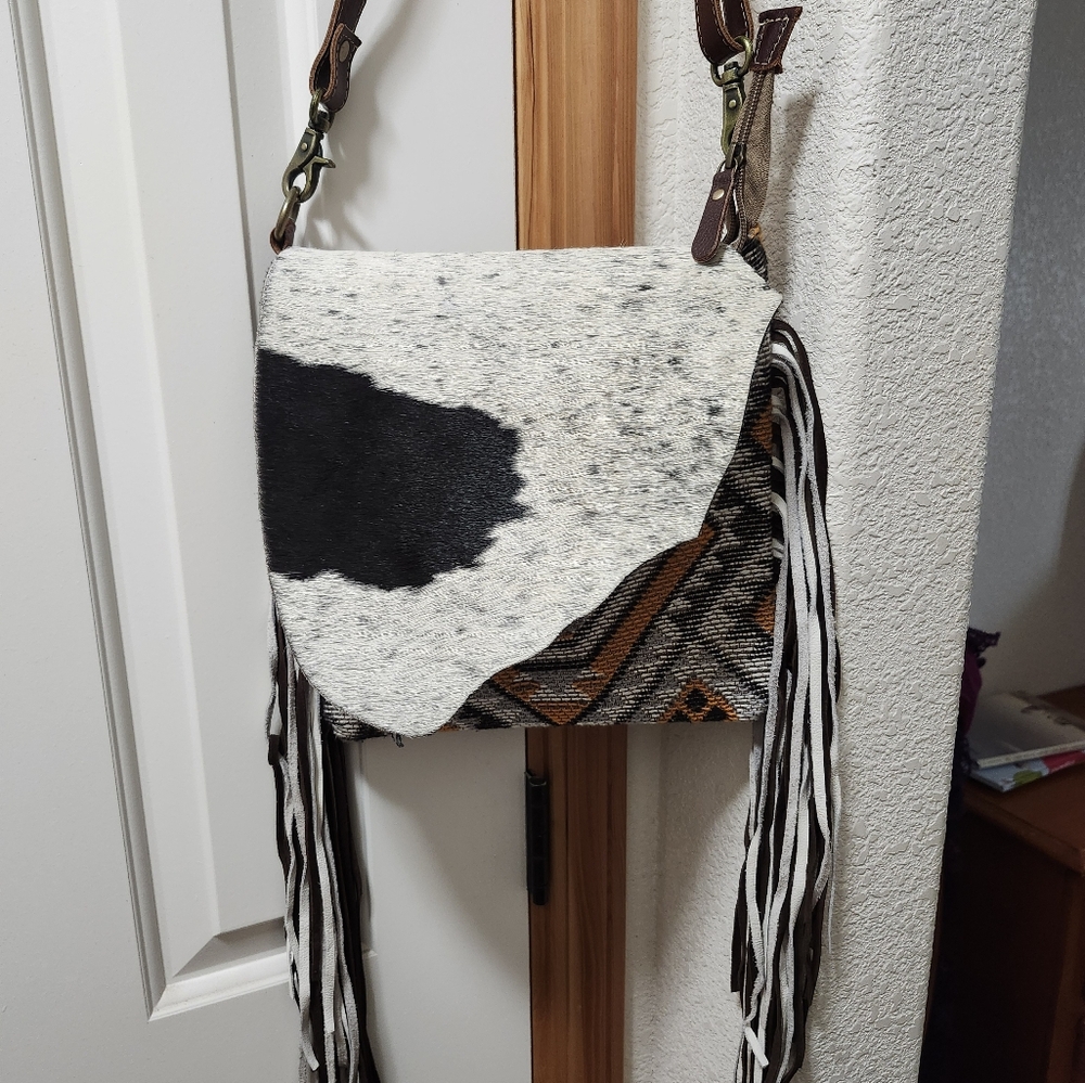 Myra Bag Black and White Crossbody Bag